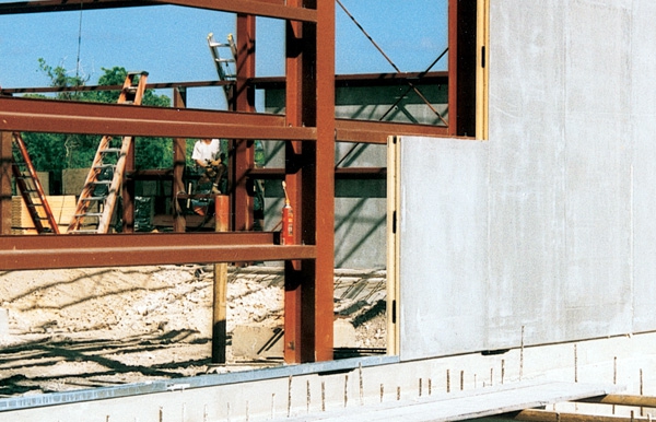 SIPs on steel frame for Cayman Islands strip mall project, 1990s