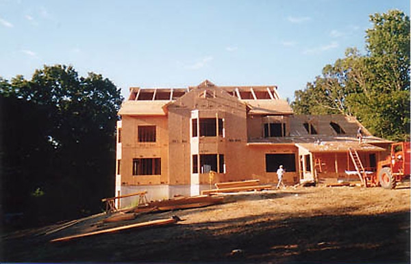 Under construction view, structural SIPs for residential project, Greenwich, CT, 2002