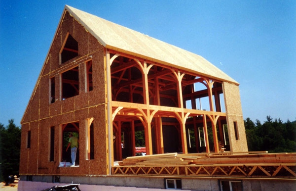Timber frame with SIPs, Salisbury, NH, 2002