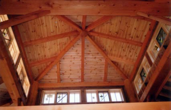 Timber frame SIP ceiling nailbase panels for Lautenberg Family Visitor Center, for Liam Construction, Warwick, NY, 2002
