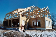 Timber frame home with SIPs panels, Troy, PA, 2005